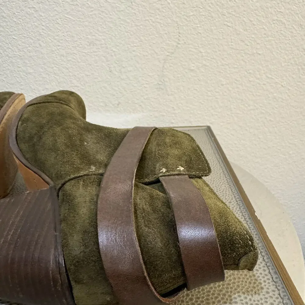 Rag & Bone Ankle Boots Womens Shoes size EU40 Harrow Green Suede Leather Booties